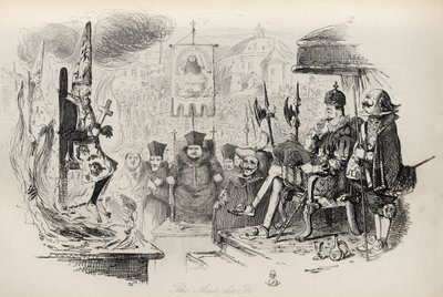 来自Thomas Ingoldsby的“The Ingoldsby Legends”的Auto-da-Fe，由Richard Bentley und Son出版，1887年 作者 John Leech